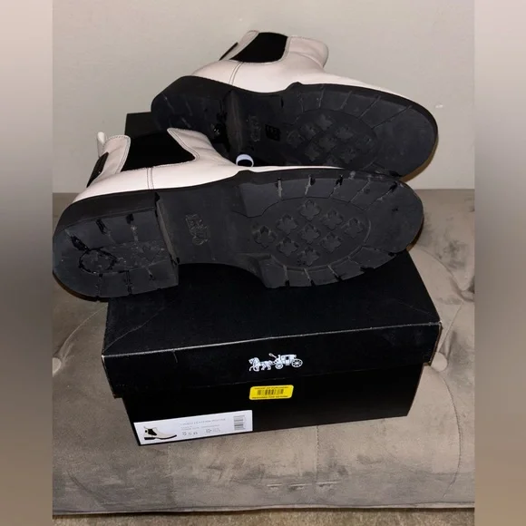 Coach Ivory Leather Ankle Boots - Picture 4 of 5